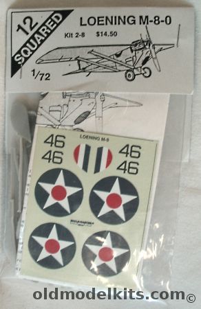 12 Squared 1/72 Loening M-8-0 Bagged - (M80), 2-8 plastic model kit